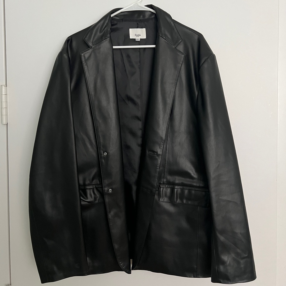 The Frankie Shop Olympia oversized vegan leather blazer